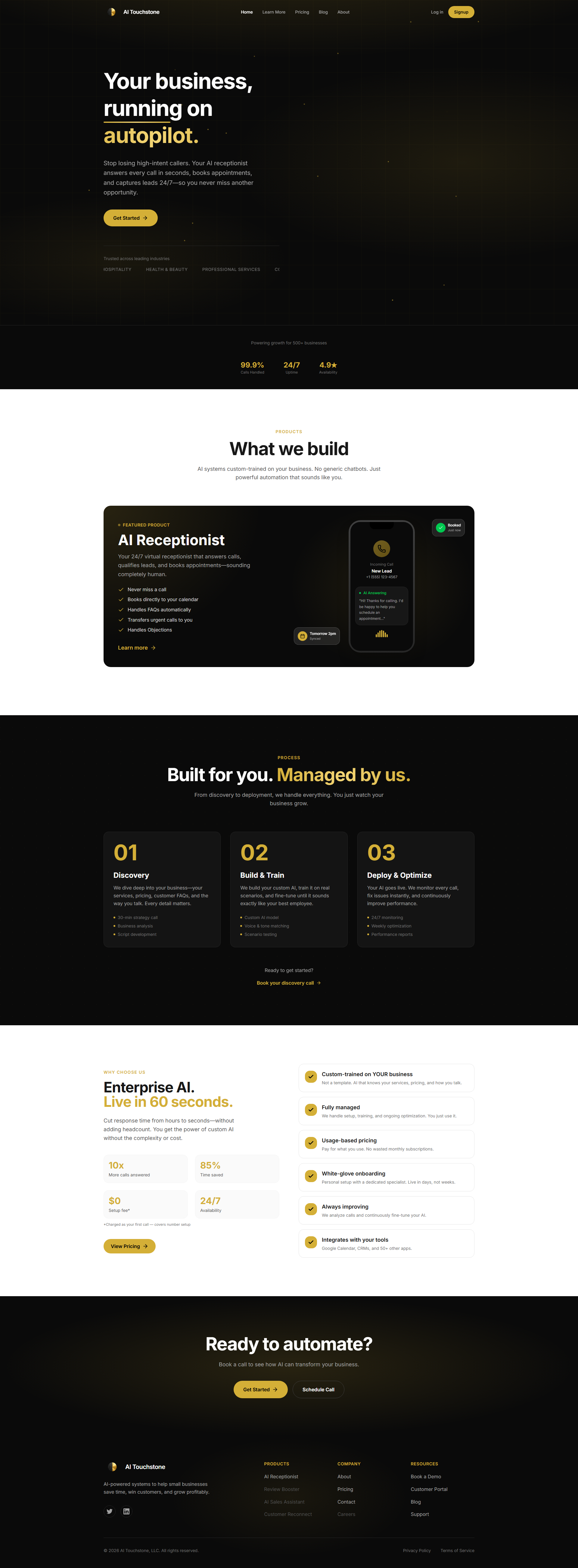 AI Touchstone dashboard view