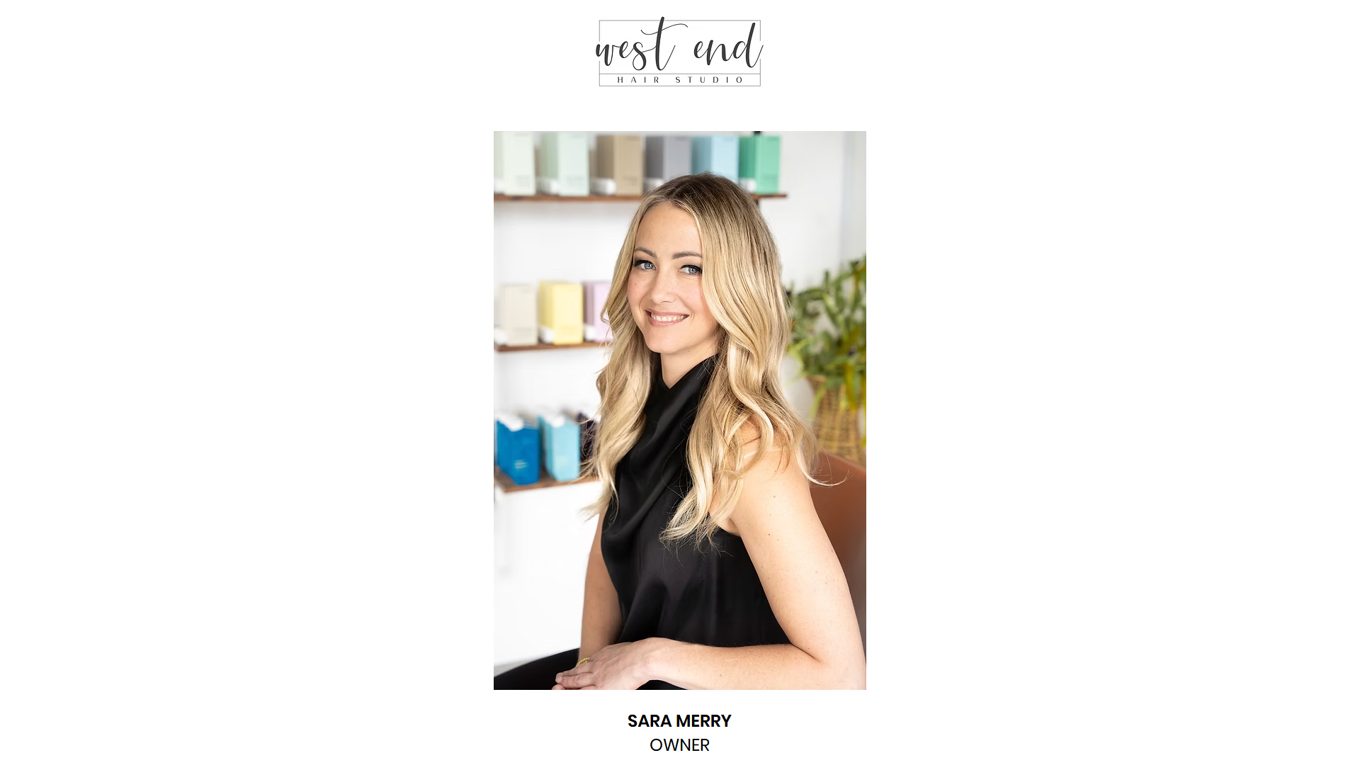 West End Hair Studio website with boutique salon aesthetic and integrated booking system